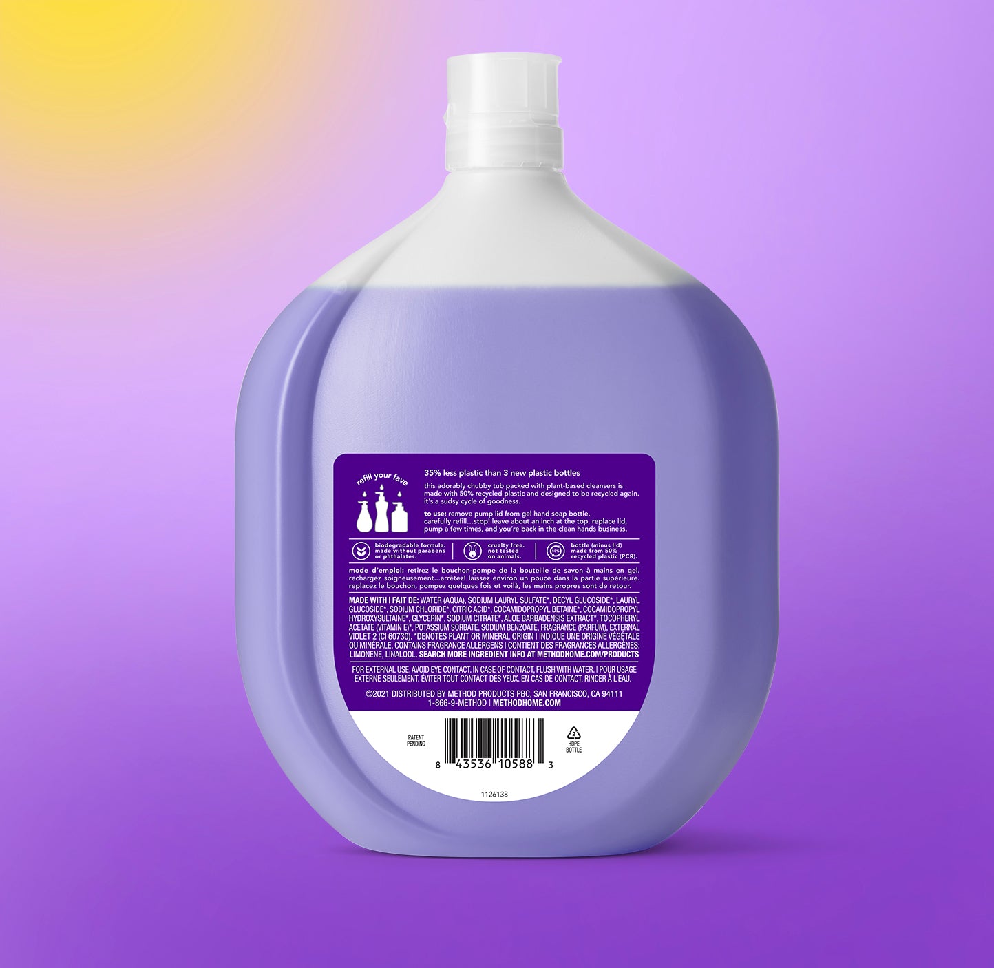 Gel Hand Wash Refill 1L- French Lavender